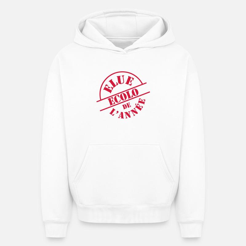 # Ecolo # - Sweat à capuche unisexe oversize épais SPREAD - blanc