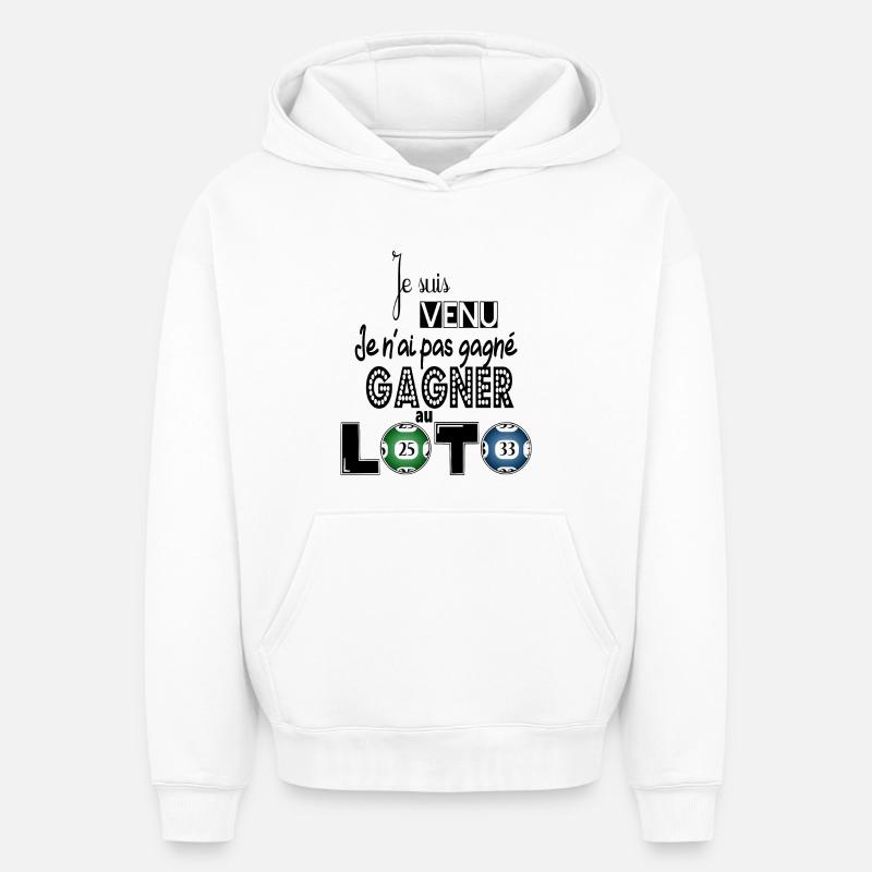 LOTO - Sweat à capuche unisexe oversize épais SPREAD - blanc