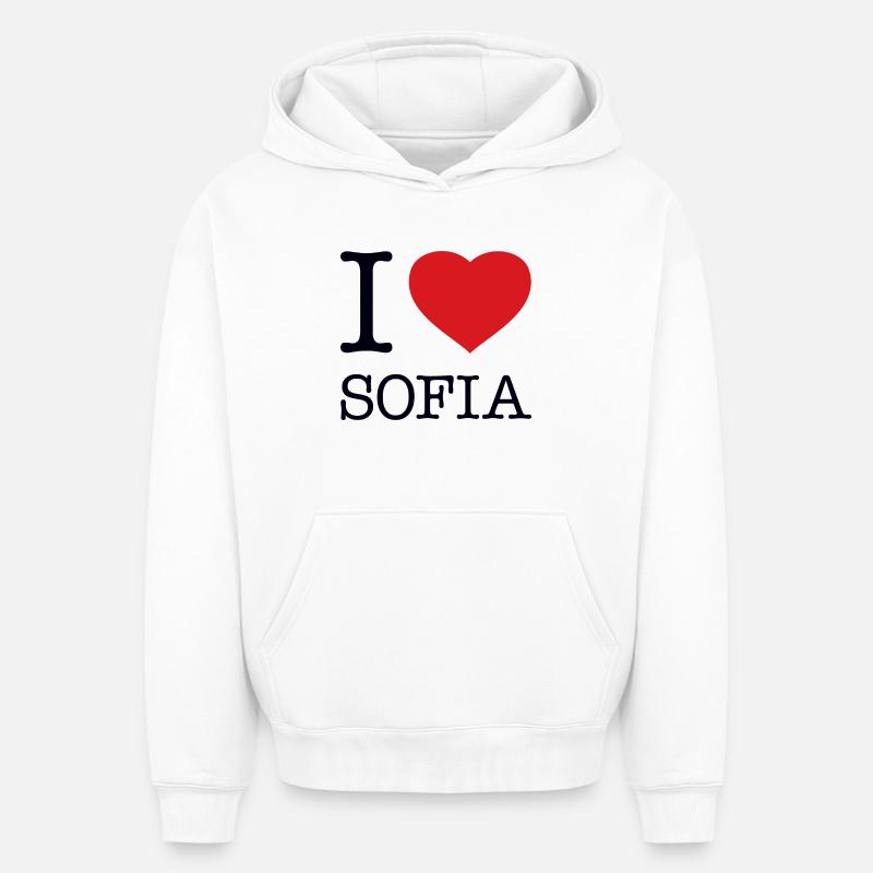 J’ADORE SOFIA - Sweat à capuche unisexe oversize épais SPREAD - blanc
