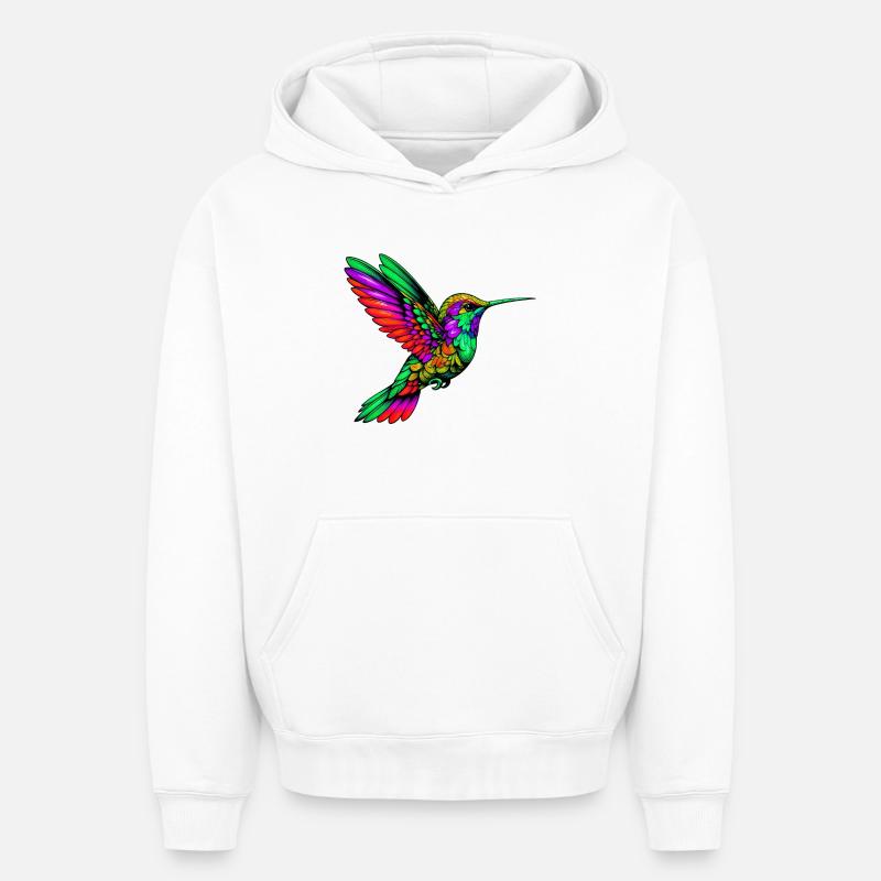 Colibri - Sweat à capuche unisexe oversize épais SPREAD - blanc