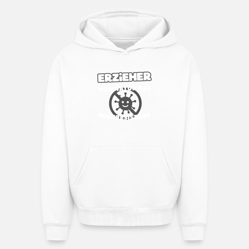 Éducateurs - Naturellement résistant aux germes - Sweat à capuche unisexe oversize épais SPREAD - blanc
