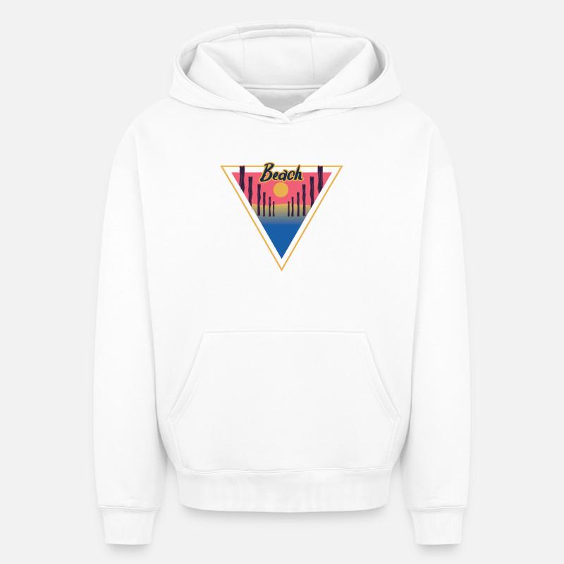 Beach Triangle - Oversized Heavyweight Unisex Hoodie - Weiß