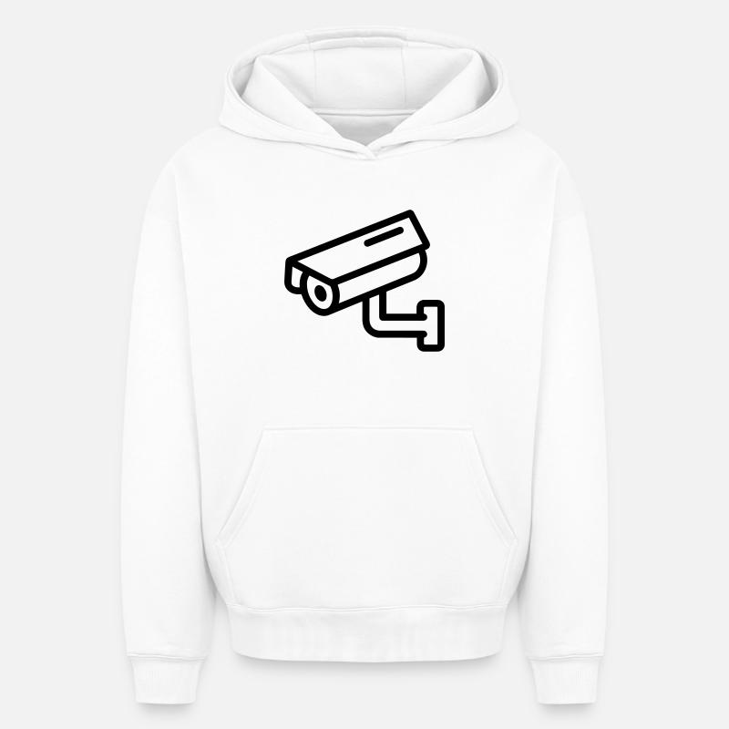 caméra de surveillance - Sweat à capuche unisexe oversize épais SPREAD - blanc