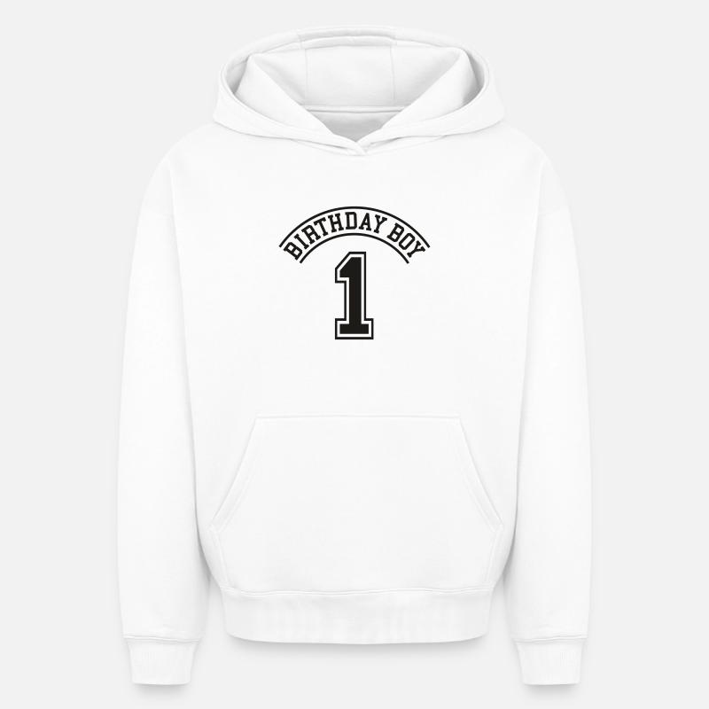 Garçon d'anniversaire 1 année - Sweat à capuche unisexe oversize épais SPREAD - blanc
