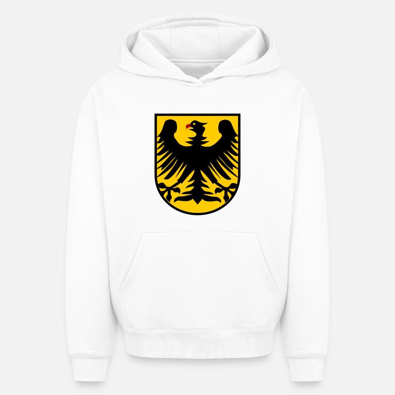 The German Eagle - Oversized Heavyweight Unisex Hoodie - white