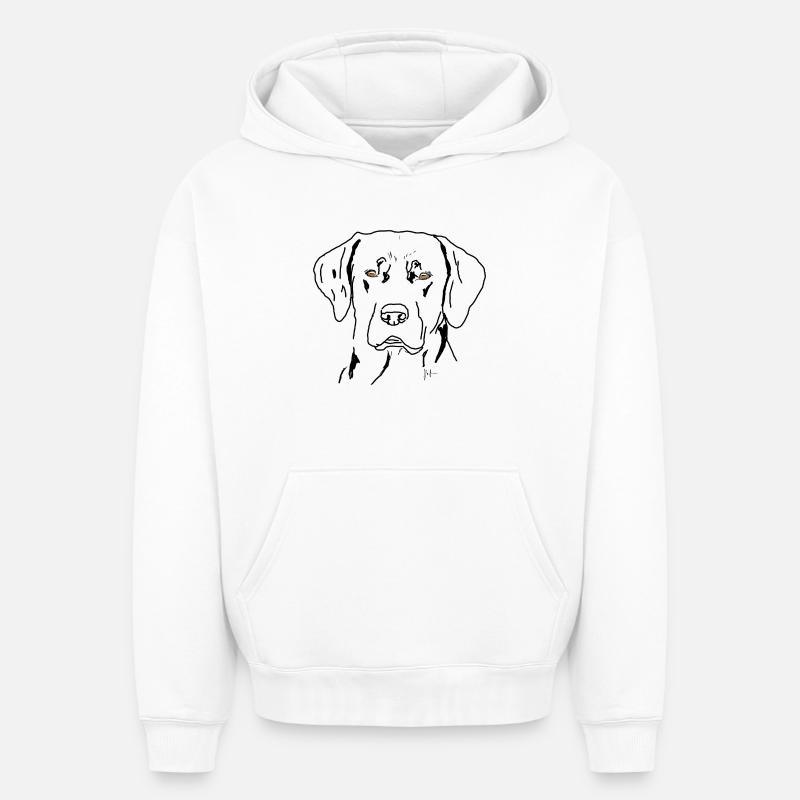Labrador - Sweat à capuche unisexe oversize épais SPREAD - blanc