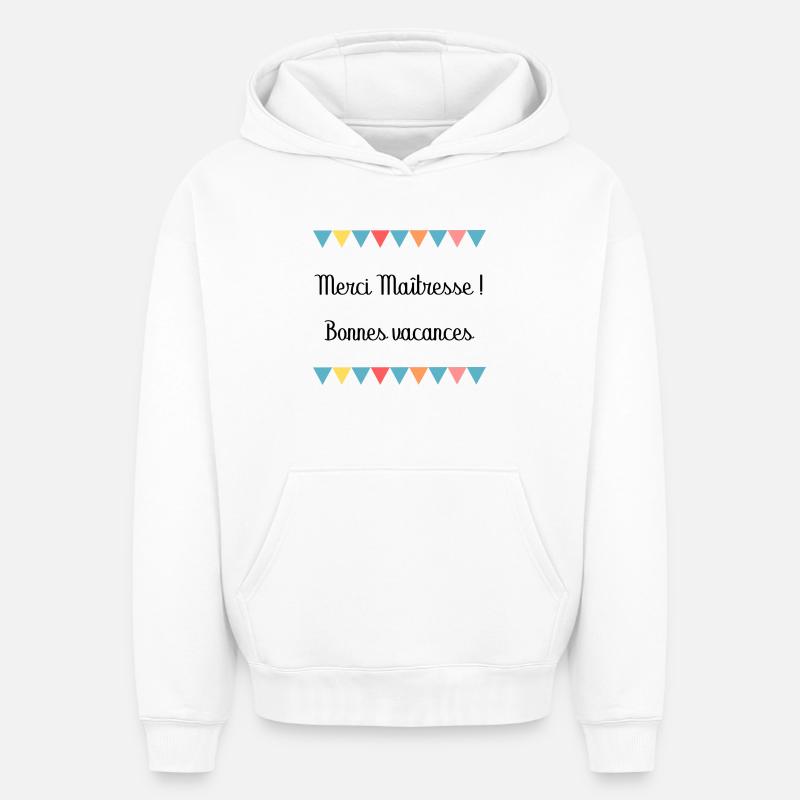 MAÎTRESSE. MERCI. MERCI MAÎTRESSE - Sweat à capuche unisexe oversize épais SPREAD - blanc
