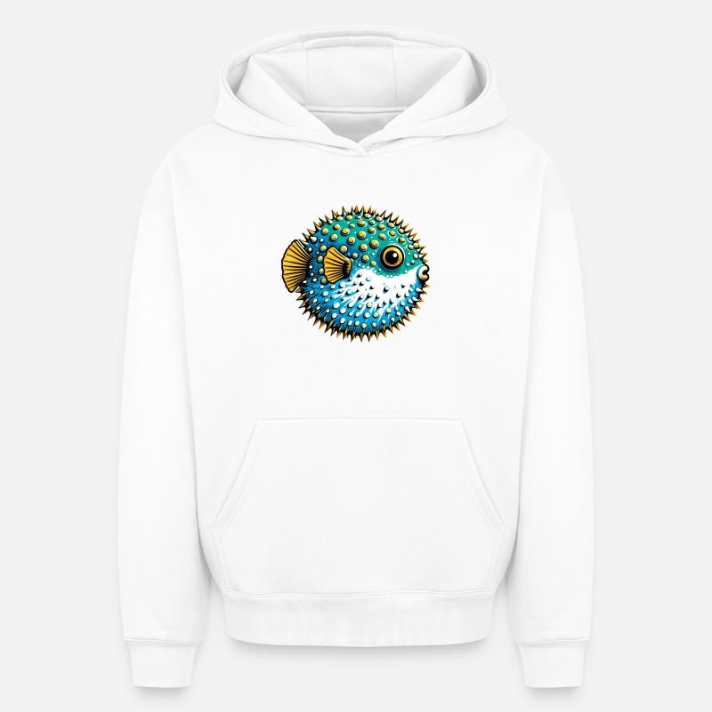 Blowfish - Sweat à capuche unisexe oversize épais SPREAD - blanc