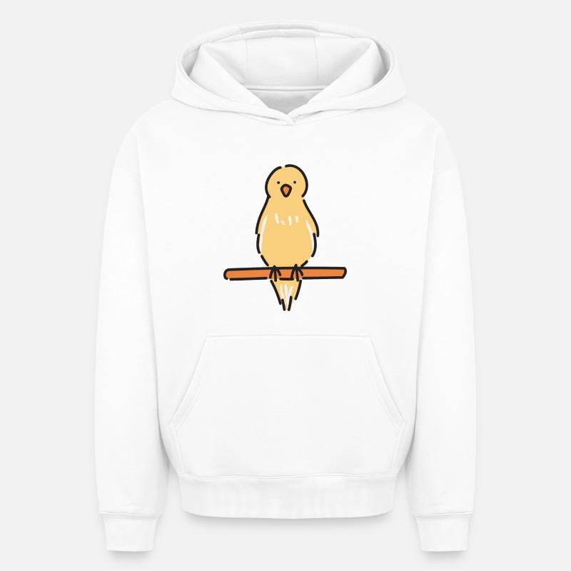 Canari mélodique - Sweat à capuche unisexe oversize épais SPREAD - blanc