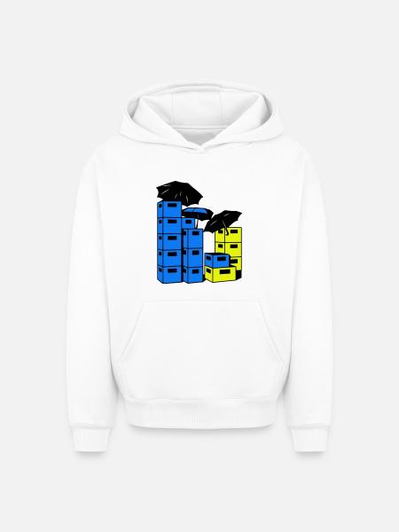Bierkasten Kunst - Oversized Heavyweight Unisex Hoodie - Weiß
