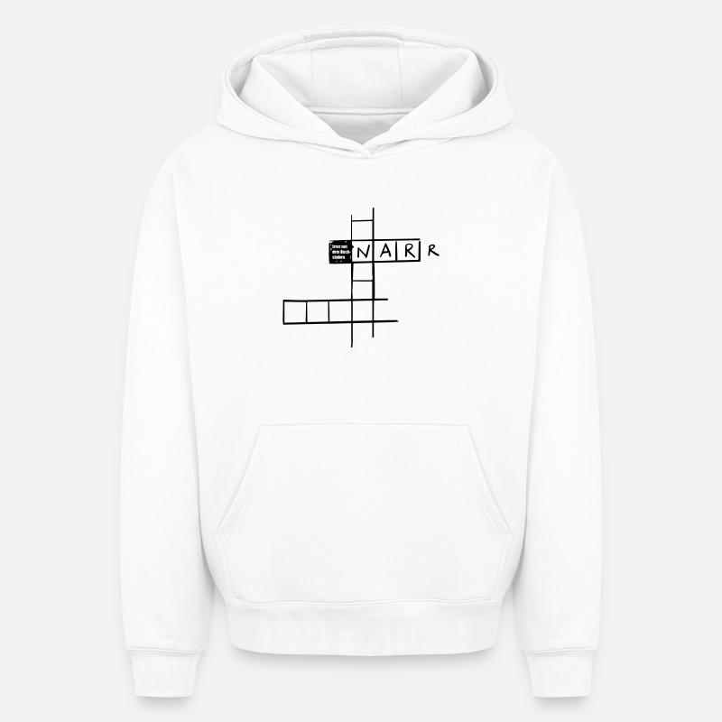 Lunatique avec 3 lettres - Sweat à capuche unisexe oversize épais SPREAD - blanc