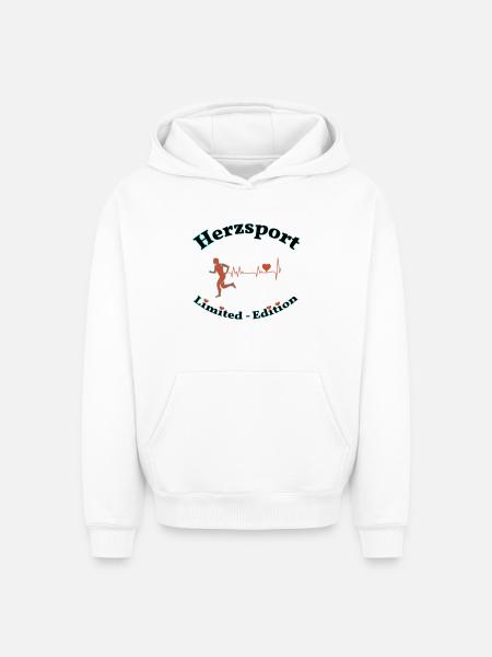 Herzsport - Oversized Heavyweight Unisex Hoodie - Weiß