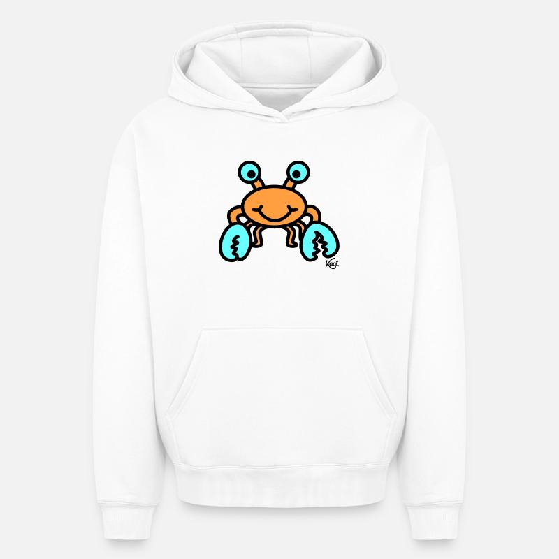 Cancer grand - Sweat à capuche unisexe oversize épais SPREAD - blanc