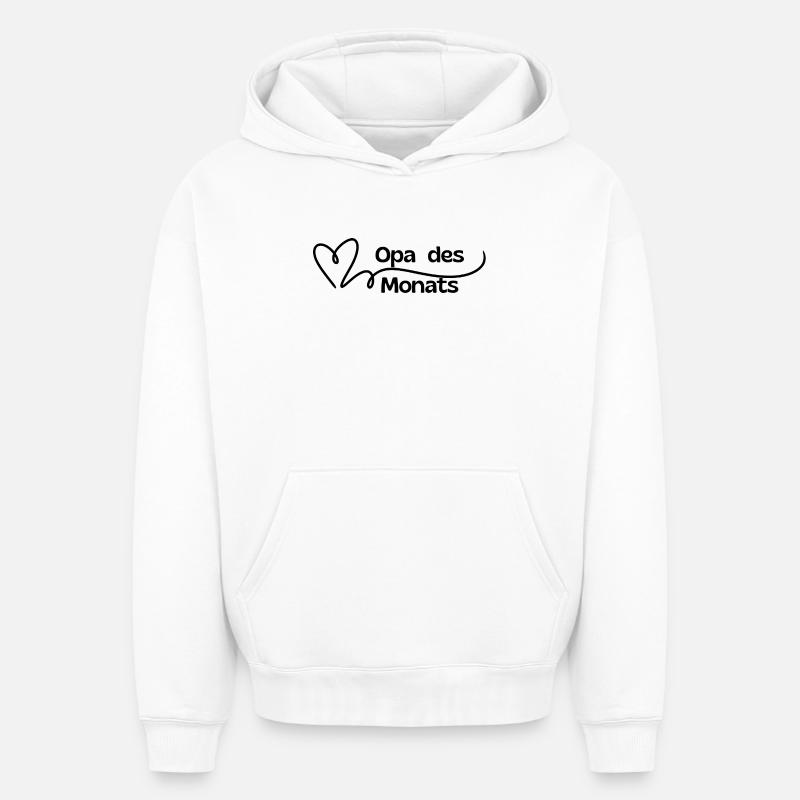 Papi du mois Coeur - Sweat à capuche unisexe oversize épais SPREAD - blanc