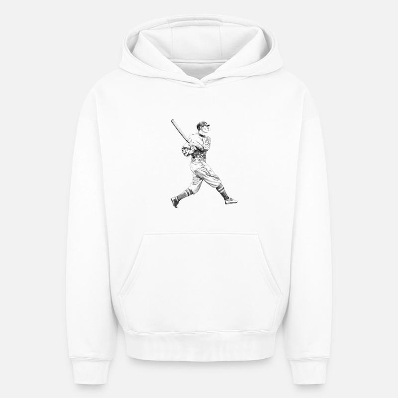Baseball - Sweat à capuche unisexe oversize épais SPREAD - blanc