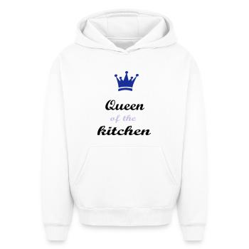 Cook - Oversized Heavyweight Unisex Hoodie - white - Front - AI Model Female 172 dark (172cm) & AI Model Male 185 light (185cm)