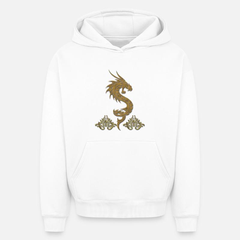 merveilleux dragon chinois - Sweat à capuche unisexe oversize épais SPREAD - blanc