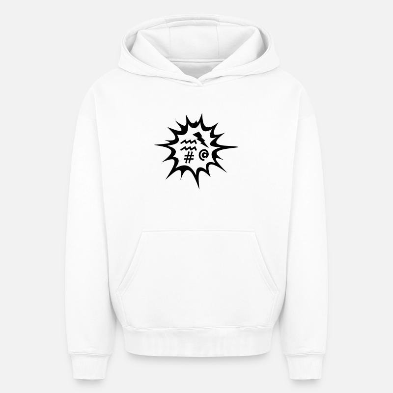 Colère - Sweat à capuche unisexe oversize épais SPREAD - blanc