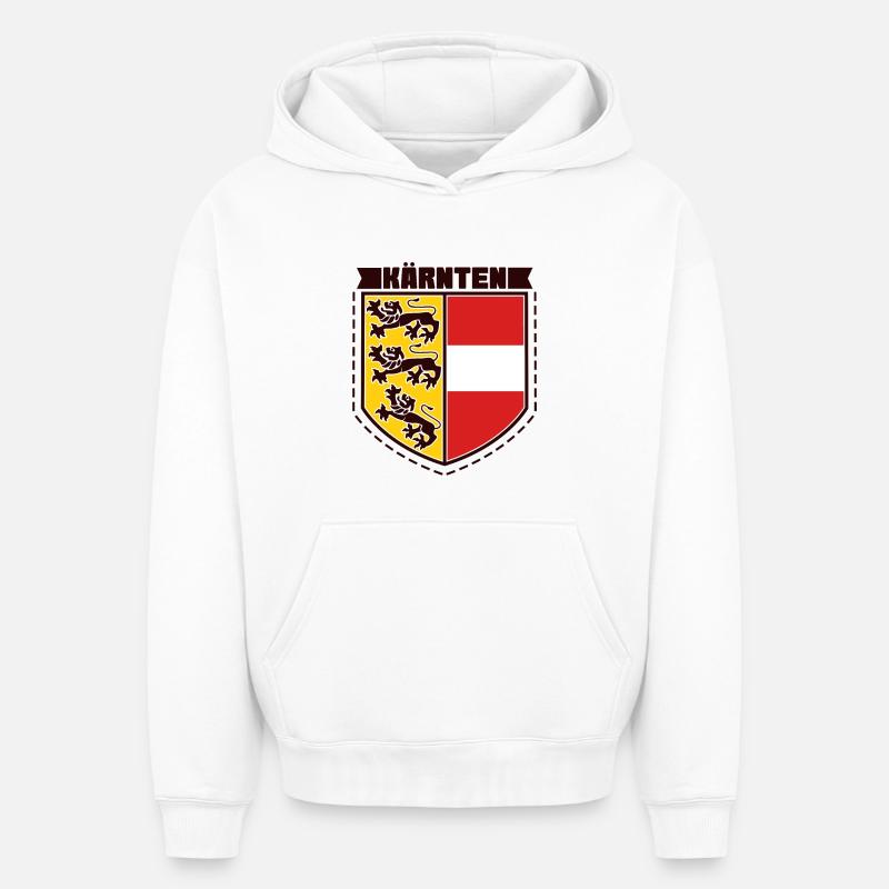 Carinthie - Autriche - Sweat à capuche unisexe oversize épais SPREAD - blanc