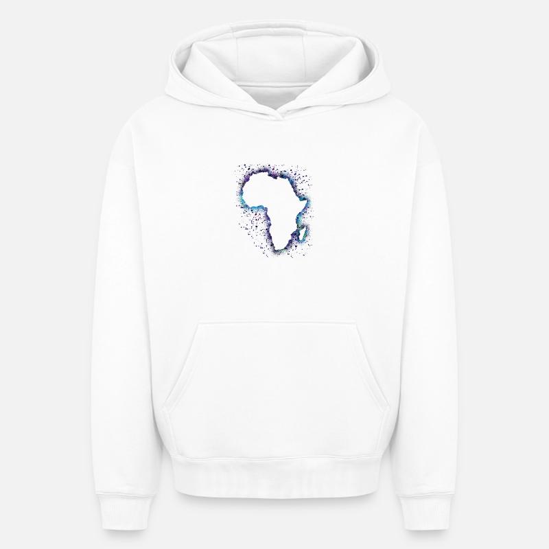 Afrique - Sweat à capuche unisexe oversize épais SPREAD - blanc