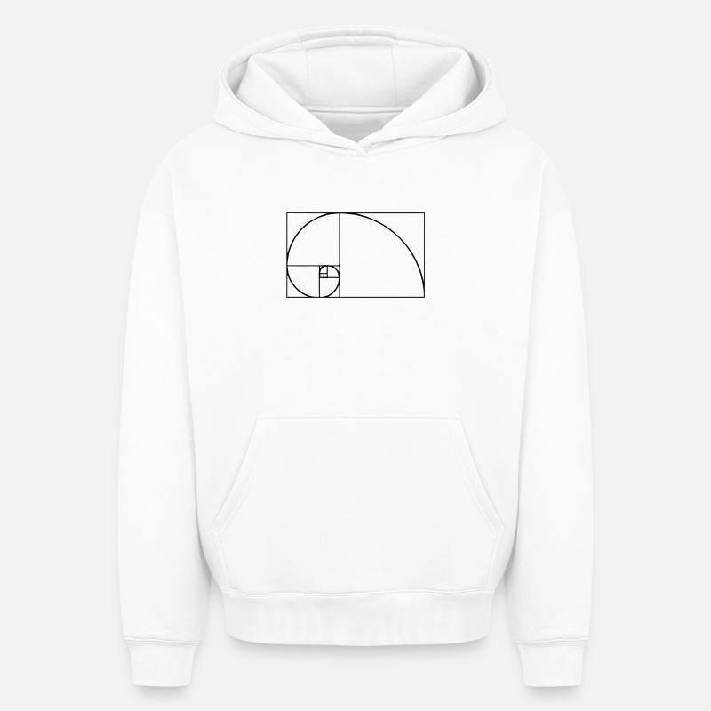 Fibonacci Tshirt - Oversized Heavyweight Unisex Hoodie - Weiß