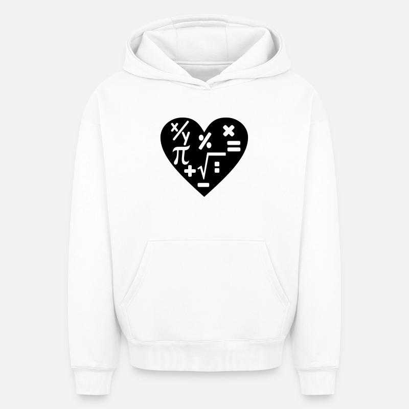 Mathématiques arithmétiques - Sweat à capuche unisexe oversize épais SPREAD - blanc