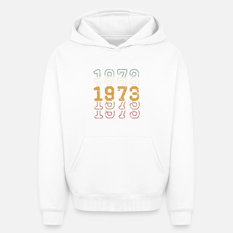 1973 - Sweat à capuche unisexe oversize épais SPREAD - blanc