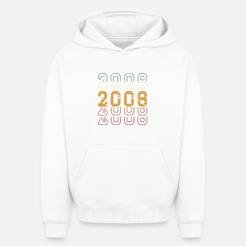 2008 - Sweat à capuche unisexe oversize épais SPREAD - blanc