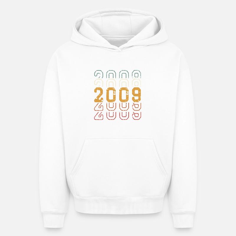 2009 - Sweat à capuche unisexe oversize épais SPREAD - blanc