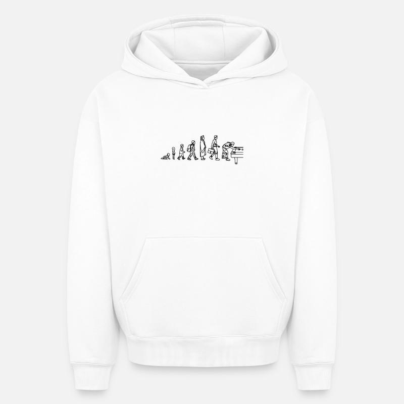 Billiard Evolution - Oversized Heavyweight Unisex Hoodie - white