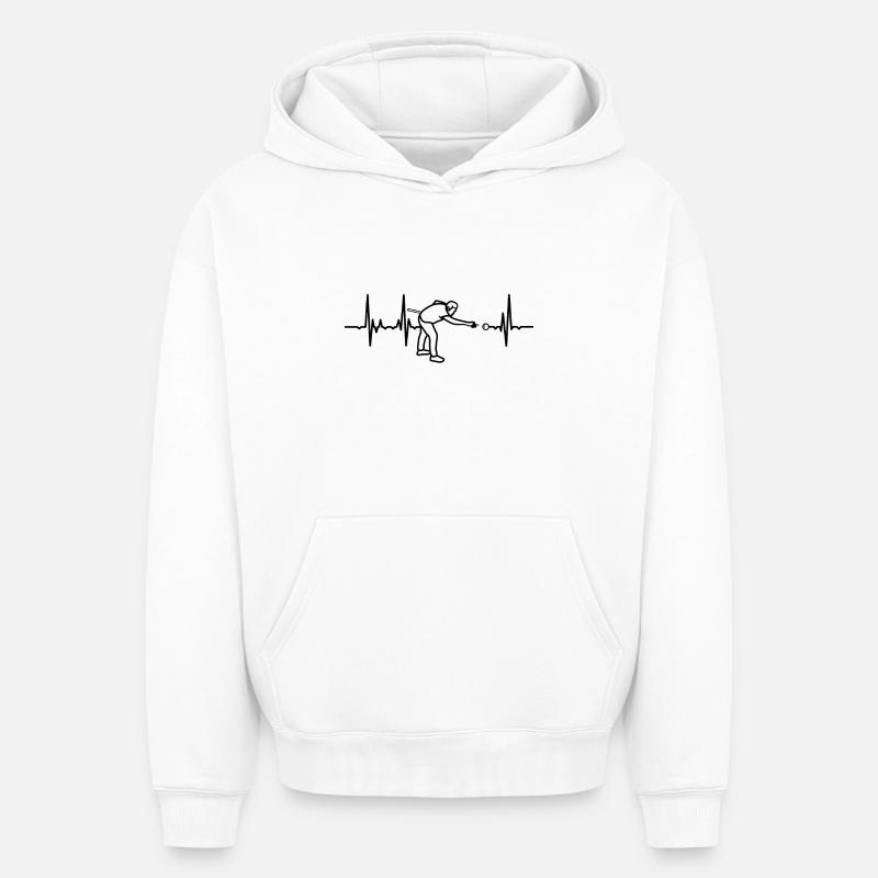 J’adore le billard - Sweat à capuche unisexe oversize épais SPREAD - blanc