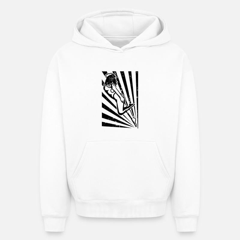 Nageur - Sweat à capuche unisexe oversize épais SPREAD - blanc
