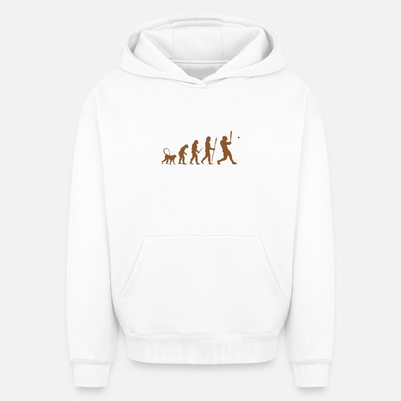 Baseball Evolution - Oversized Heavyweight Unisex Hoodie - Weiß