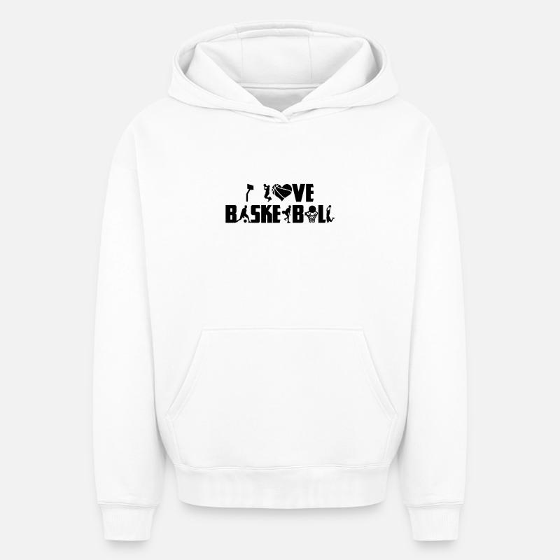 Basket-ball - Sweat à capuche unisexe oversize épais SPREAD - blanc