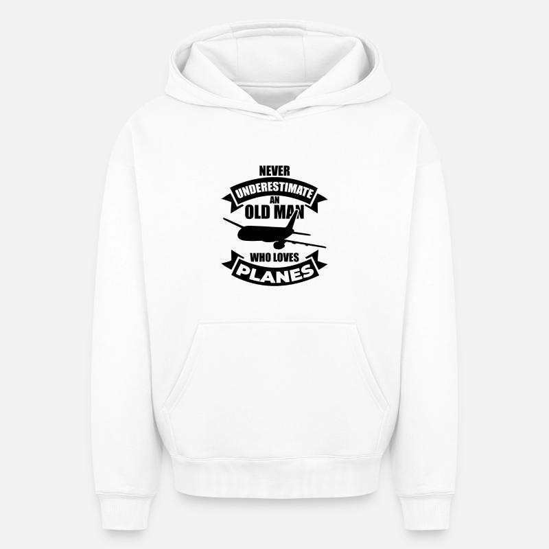 Avion Papi - Sweat à capuche unisexe oversize épais SPREAD - blanc
