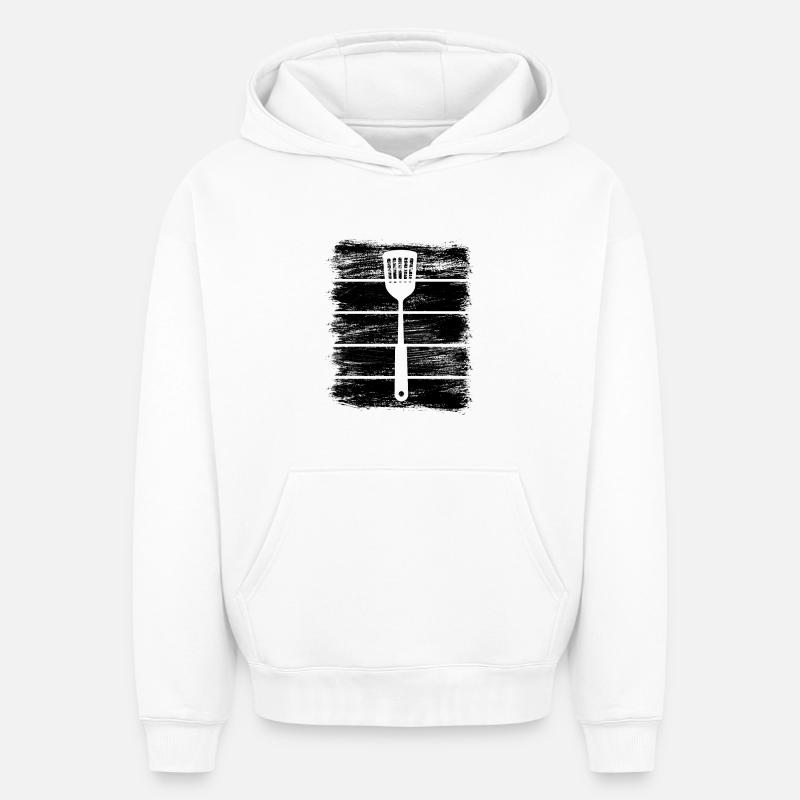 Cuillère en bois - Sweat à capuche unisexe oversize épais SPREAD - blanc