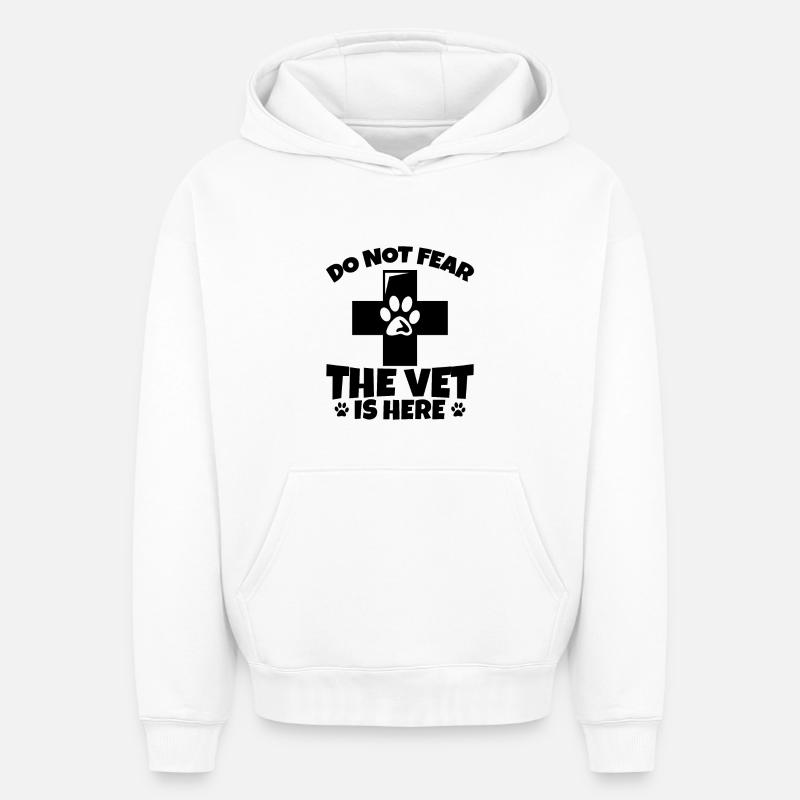 Citation d’un vétérinaire - Sweat à capuche unisexe oversize épais SPREAD - blanc