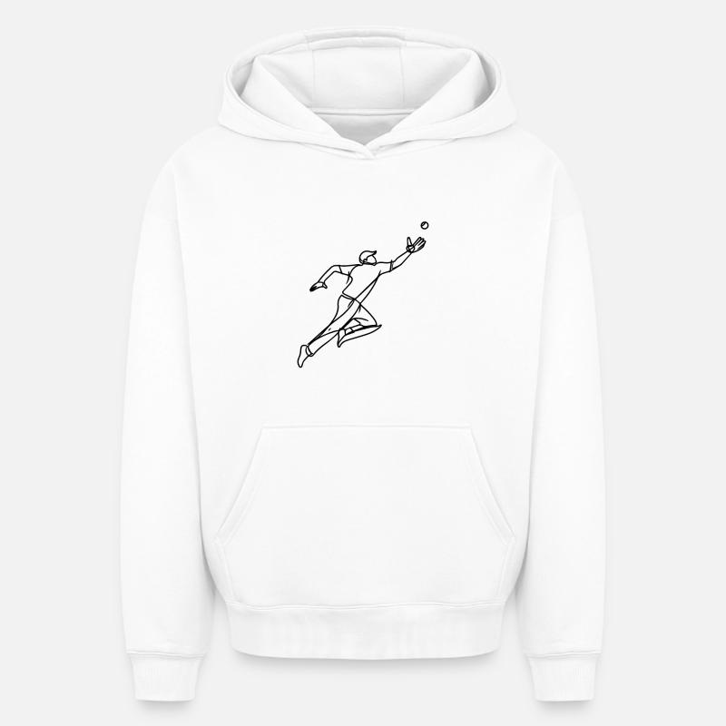 Gardien de cricket - Sweat à capuche unisexe oversize épais SPREAD - blanc