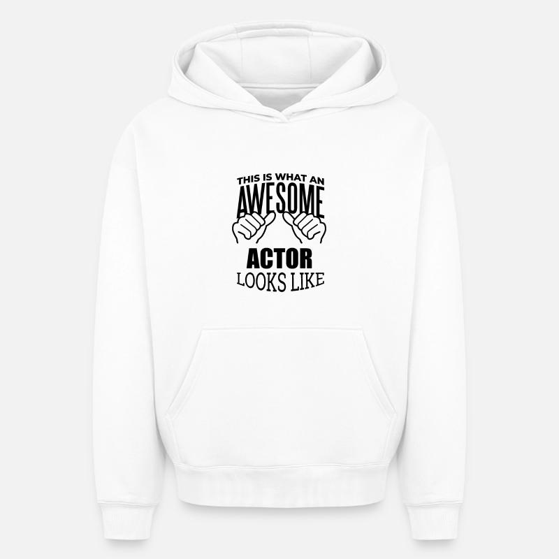 acteur - Sweat à capuche unisexe oversize épais SPREAD - blanc