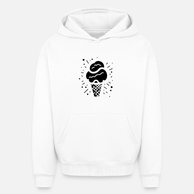 Eiscreme - Oversized Heavyweight Unisex Hoodie - Weiß