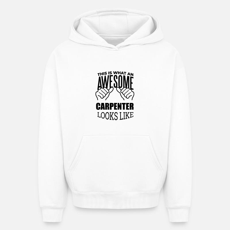 charpentier - Sweat à capuche unisexe oversize épais SPREAD - blanc