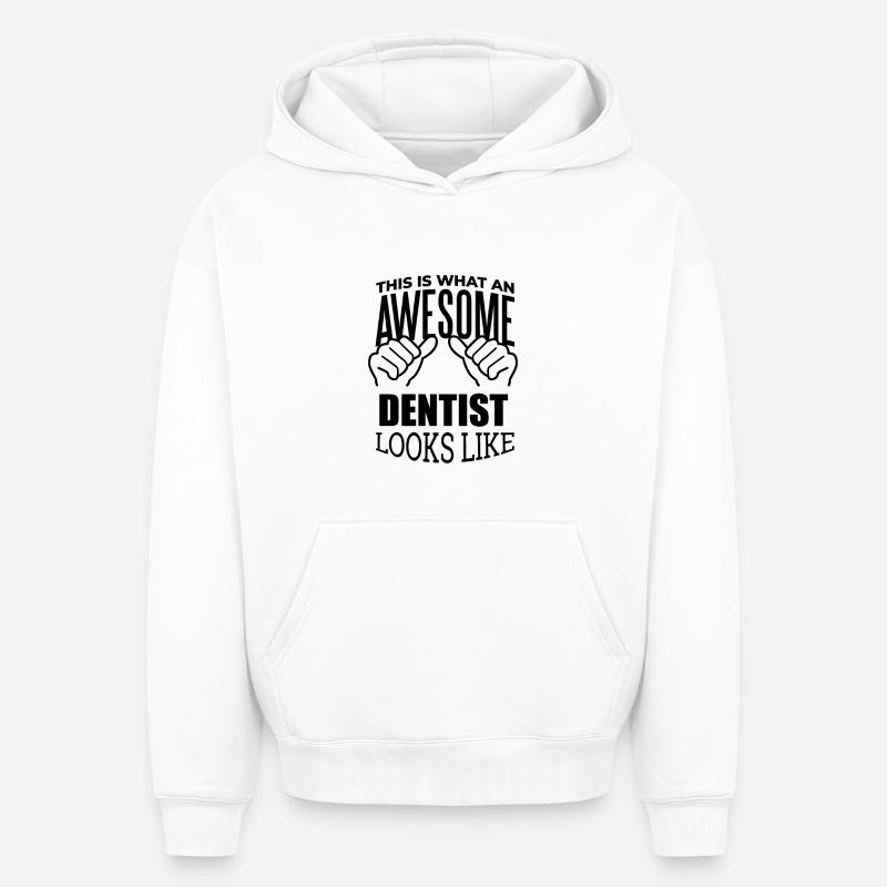 dentiste - Sweat à capuche unisexe oversize épais SPREAD - blanc