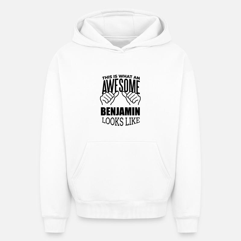 Benjamin - Sweat à capuche unisexe oversize épais SPREAD - blanc