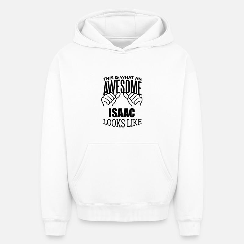 Isaac - Sweat à capuche unisexe oversize épais SPREAD - blanc