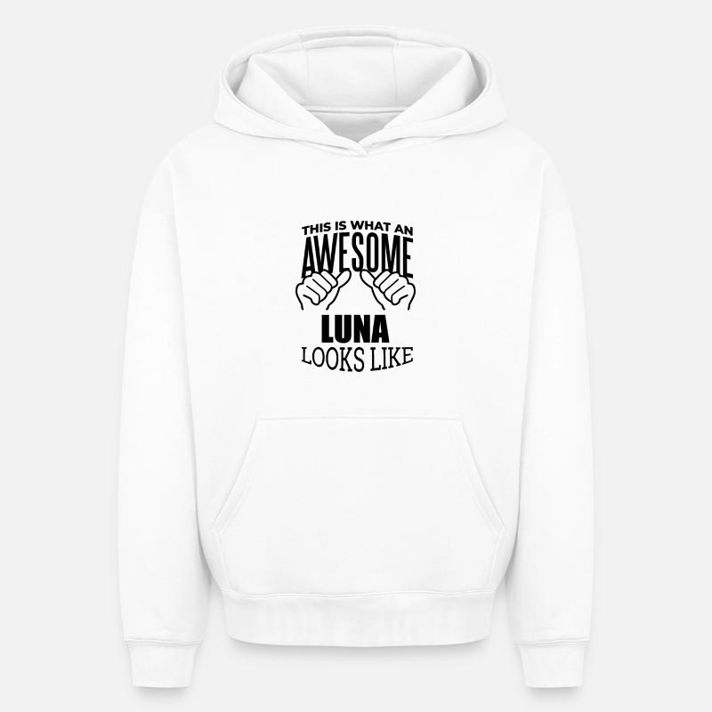 Luna - Sweat à capuche unisexe oversize épais SPREAD - blanc