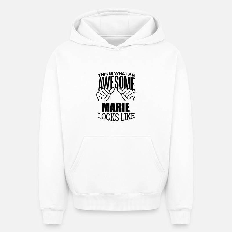 Marie - Sweat à capuche unisexe oversize épais SPREAD - blanc