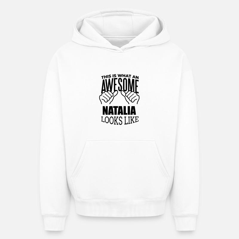 Natalia - Sweat à capuche unisexe oversize épais SPREAD - blanc