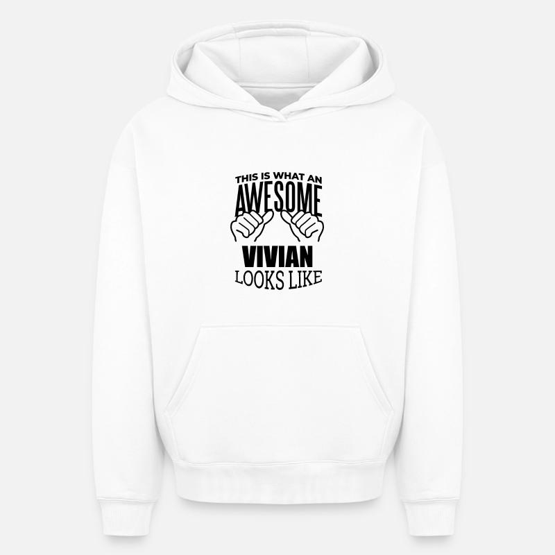 Vivian - Sweat à capuche unisexe oversize épais SPREAD - blanc