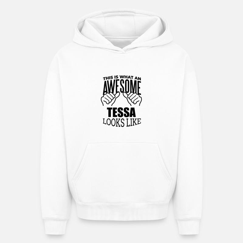 Tessa - Sweat à capuche unisexe oversize épais SPREAD - blanc