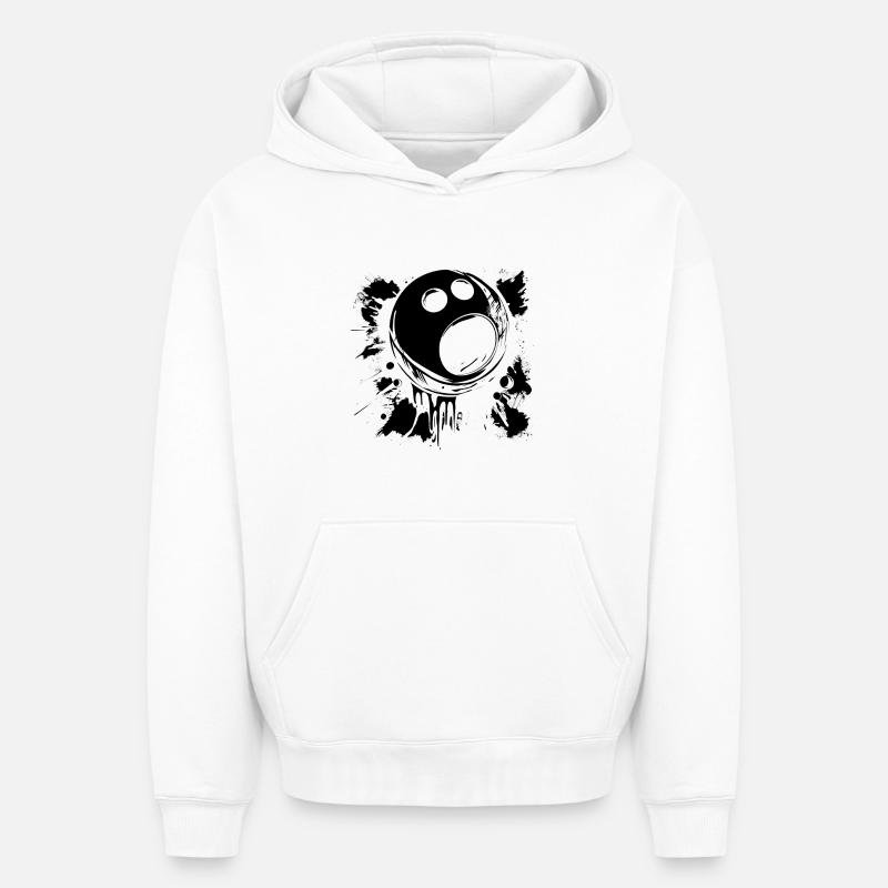 Boule de bowling - Sweat à capuche unisexe oversize épais SPREAD - blanc